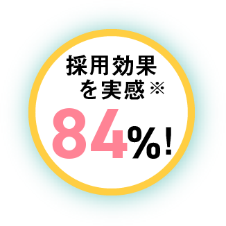 採用効果実感 84%